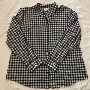 Jcrew Navy Gingham Button Up